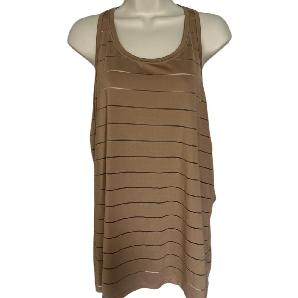 Athleta Tan Striped Tank Top great for workout or summer day